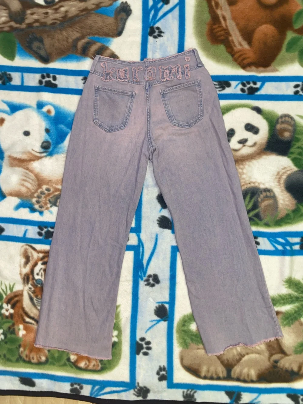 Sanrio Kurami Lavender Jeans with Rhinestone Detailing